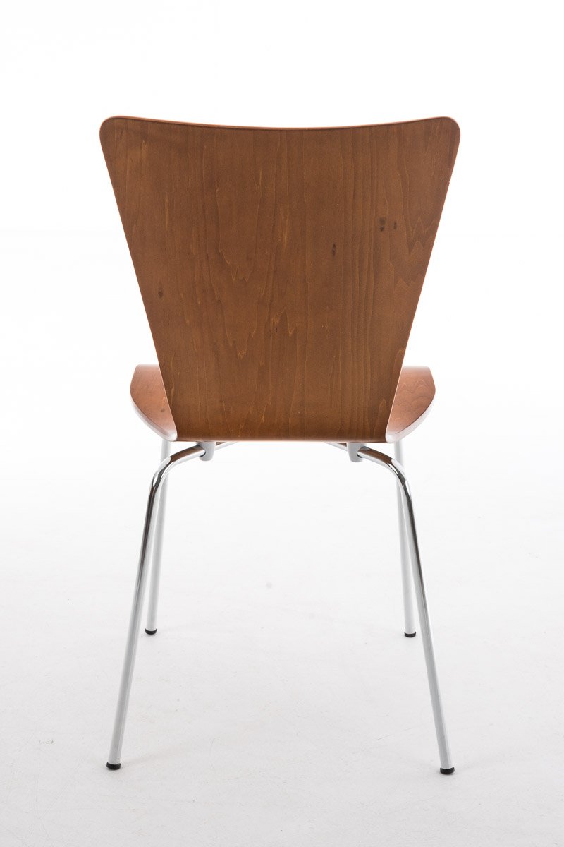 CLP Lot de 2 Chaises Empilables Aaron I Chaises Visiteur en Bois Dossier Siège Ergonomique et Confortable I Hauteur Assise 45 cm I Couleur:, Couleur:Marron