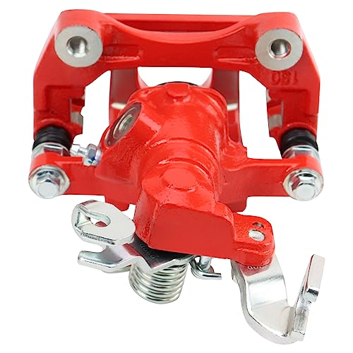Image of TRQ Rear Right Brake Caliper w /Bracket Performance Red Passenger Side