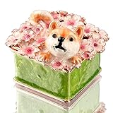 Photo Gallery bonakula - portagioie per cuccioli di cane, motivo fiori di ciliegio e animali, ideale come decorazione per casa, ufficio, da collezione (verde) Photo Gallery bonakula - portagioie per cuccioli di cane, motivo fiori di ciliegio e animali, ideale come decorazione per casa, ufficio, da collezione (verde)