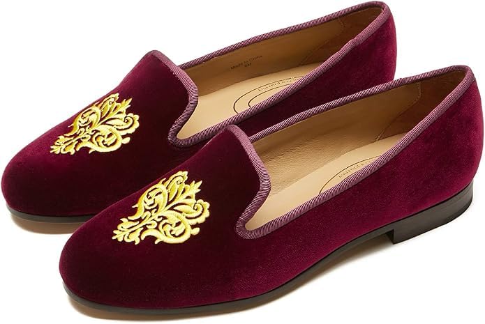Image of Journey West Women's Velvet Loafer Flat with Embroidery Velvet Slippers
