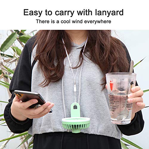Mini Handheld Fan With LED light, Mini Portable Fan, Sansent 3 Speed Adjustable Usb Personal Desk Fan With Usb Rechargeable Battery Operated,small Outdoor Fan Can Put In Cloth Pocket (Green)