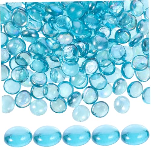 HOLIDYOYO Glass Stone Decorative Gravel for Aquarium Landscape Bag Flat Beads for Fish Tank Ornaments and Stone Decor