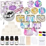KEARLGMBH Candle Making Kit for Adults Beginners - Candle Making Supplies Include 360g Wax, 6 Dyes, 4 Scents, 25 Wicks, 6 Tins, 40 Wicks Sticks, Melting Pot, Stirring Spoon and Centering Device