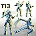 PkghoKids 3D Printed Action Figure, T13 Robot with 13 Movable Parts, Desktop Decoration, Gift for Collectors and Game Lovers (Blue)