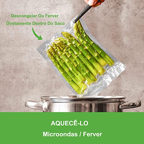 Saco a Vacuo Comida Com Ranhuras Armazenamento Alimento Multiuso Brastoy
