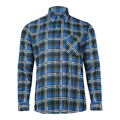 Lahti Pro Chemise de travail style bûcheron en flanelle, 100% coton, carreaux - Certifié CE/EN 340, bleu, LPKF3S