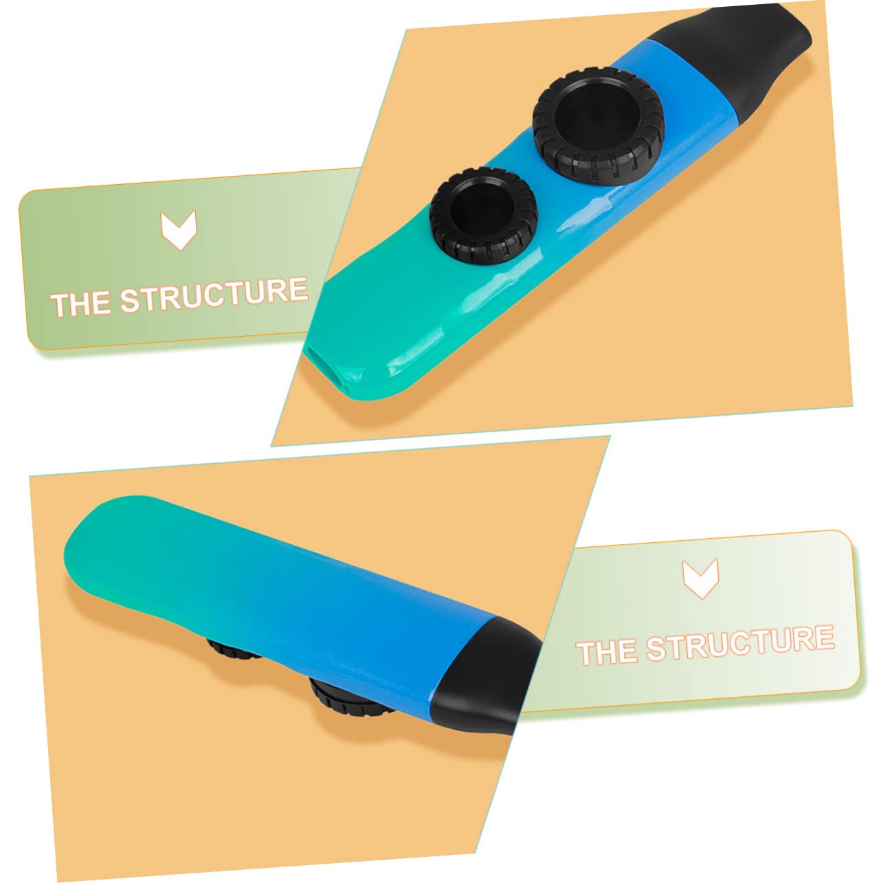 Toyvian Kazoo Kazoo, 4 zestawy podwójnych trąbek Kazoo, z regulowanym dźwiękiem, dla dzieci, Kazoo, Kazoo, Kazoo, Kazoo, Kazoo, Kazoo, Kazoo, Kazoo, Kazoo, Kazoo, Kazoo