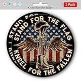 American Patriotic Stickers for Veterans (2 pk) 4.5In - Strong Adhesive Waterproof Military Stickers - No Fade, Used for Truck, Car, Laptop, Water Bottle, Toolbox