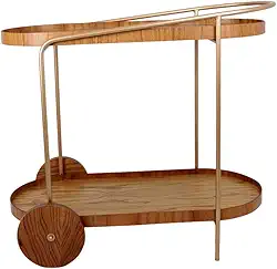 Carrinho de Bar Don Juan Adega para Bebidas Estilo Industrial Base Dourada Cinamomo (Base dourada)