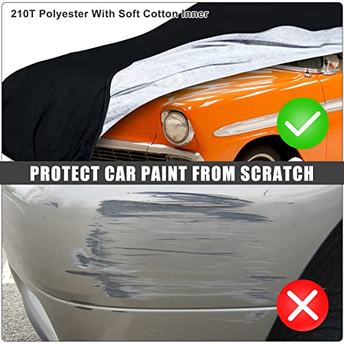 Image of Waterproof Car Cover Compatible with Chevrolet Bel Air / 150 /210 1950-1957 Sedan /Coupe /Hardtop 210T All Weather Classic Car Covers with Zipper Door for Snow Rain Protection