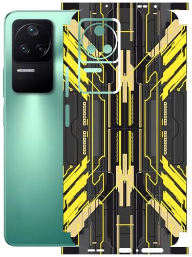 Image of AtOdds - Full Body Back Screen Guard Protector Film - Lamination Wrap Skin Sticker Compatible with Poco F4 (5G) | Scratchproof Matte Finish (Cyber Yellow)