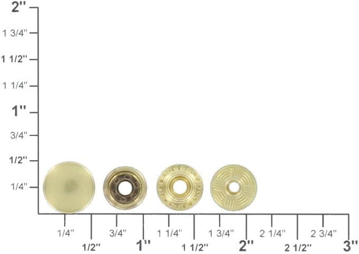 Line 20 / Line 24 Ring Socket Snap Fasteners, Natural Brass, Solid Brass (100 per Bag)