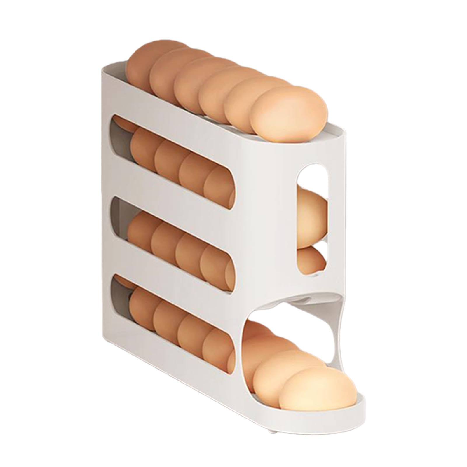 hogtnd Extendable Egg Holder with 4 Tiers Made of Sturdy Plastic for Neat Fridge Organization and Quick Access to the Fridge Egg Holder