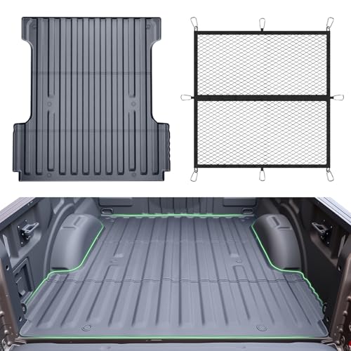 AAGDD Truck Bed Mat for 2026 2025 2024 Ford F150 | F150 Lightning 5.5FT 67.1 Bed Box All Weather Protection TPE Heavy Duty F150 Accessories Rubber Truck Bed Liner Not Fit for Drop in Bedlienr