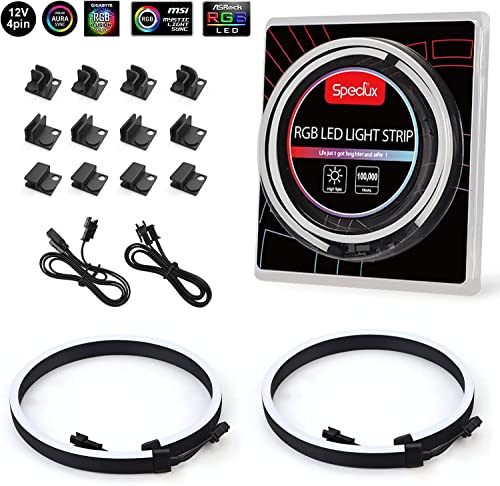 Speclux 12V 4 Pin Neon Digital LED Strip Combo Set, 39 LED-Leuchten, Digitales, Kompatibel mit Asus Aura, Asrock Led, Gigabyte Fusion, MSI Mystic Light usw (12V NEON Streifen)