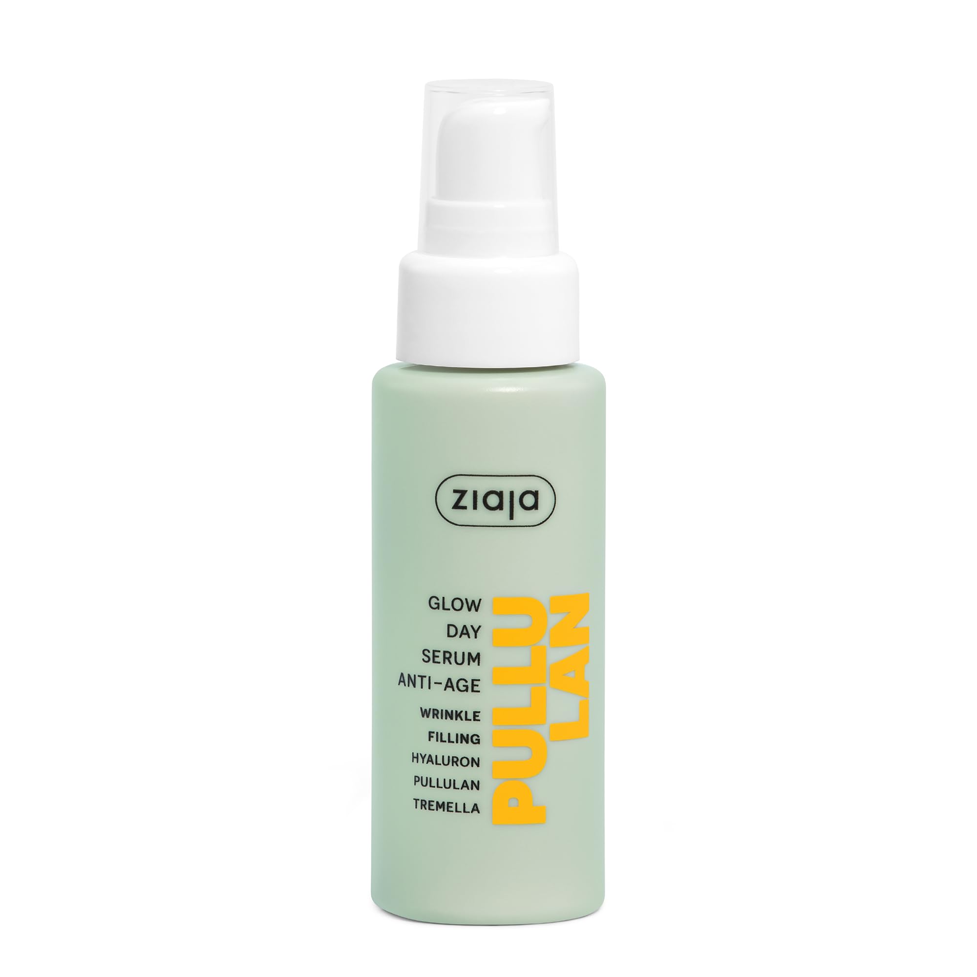 Ziaja Pullulan Glow Day Serum 50ml, Hydrating Face Serum for Mature Skin 30+, Hyaluronic Acid, Tremella Extract and Ceramides, Vegan Glow Serum for Dry and Dehydrated Skin
