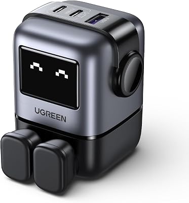UGREEN Uno Charger 65W USB C Charger Nexode 3-Port GaN Fast Charger Plug Type C Power Adapter Compatible with MacBook Pro, iPhone 17 Pro/Air/17/16/15, Galaxy S24/S23, Pixel 9, Steam Deck, (Black)