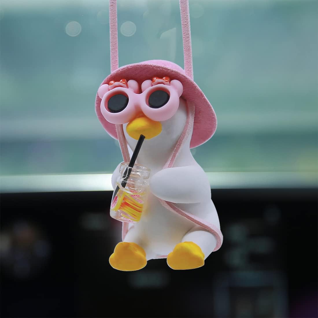 XY North Cool Swinging Duck Car Hanging Ornament, Pendant Interior Rearview Mirror Decoration and Car Rear View Mirrior Hanging Accessories