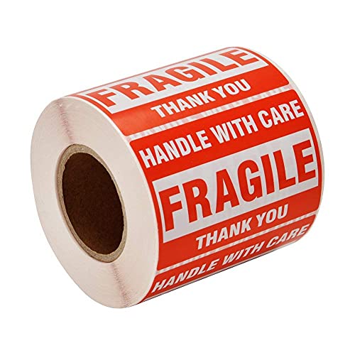 LabelMore Fragile Stickers for Shipping 2"x 3" Fragile Hand with Care Thank You Warning Labels for Shipping and Packing Permanent Adhesive 500 Labels (1 Roll) image 4
