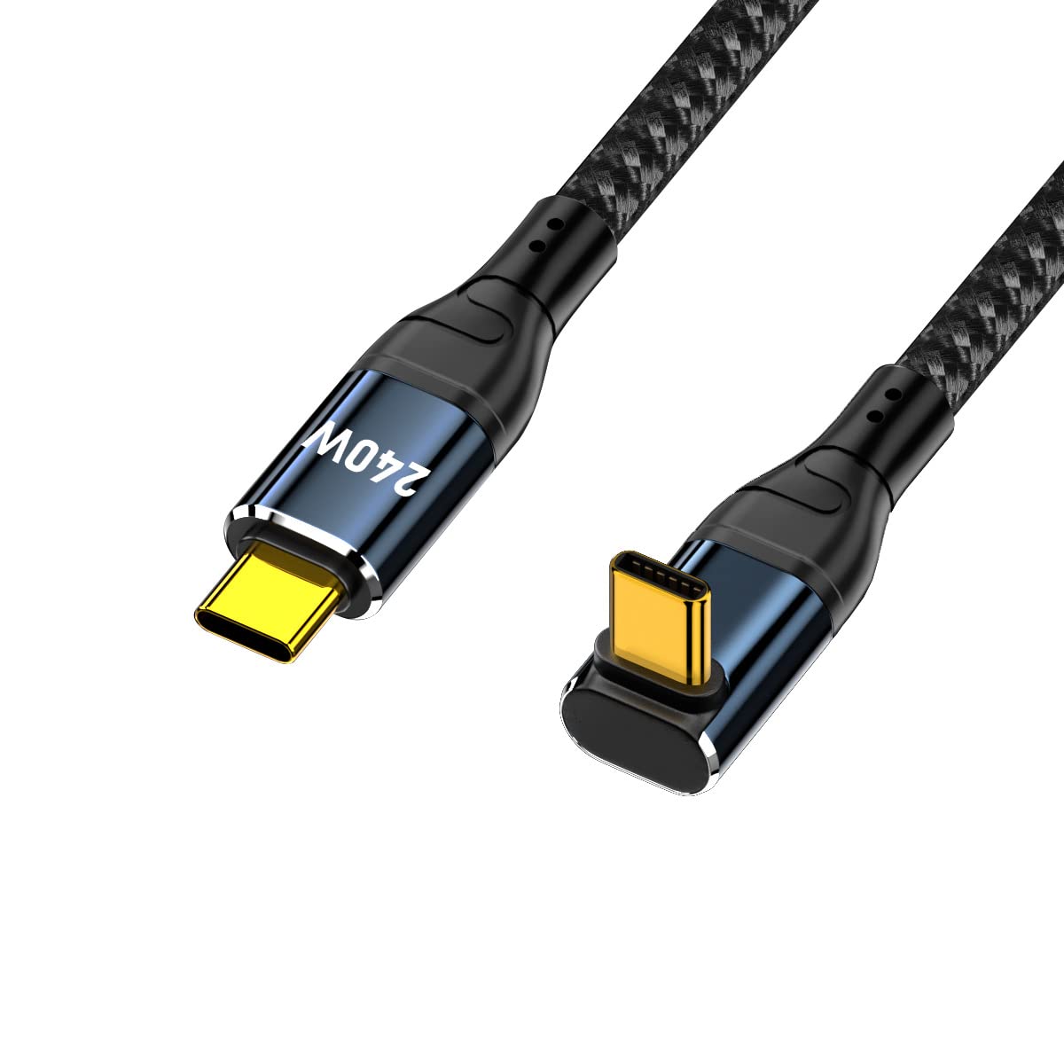 Photo 1 of CY Cable USB-C 240W Type-C Male to Male Cable Up Down Angled Connector 48V 5A Compatible with USB2.0 480Mbps 100W Charging for Laptop Tablet Phone