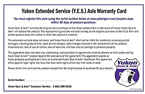 Yukon Extended Service plan for axle shaft.