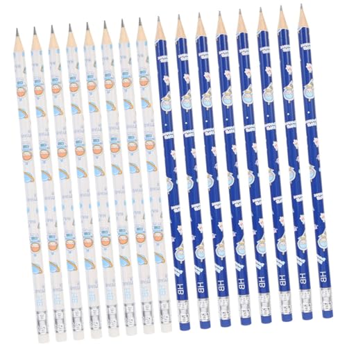 Abaodam 50個 消し付き木製鉛筆 カートゥーン宇宙飛行士デザイン 学生用耐久性スケッチ筆 書きやすい消せる鉛筆 オフィス学用品