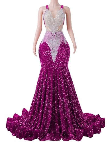 Sequin Prom Dress Beaded Applique Sleeveless Pageant Gala Celebrity Mermaid Evening Party Gown