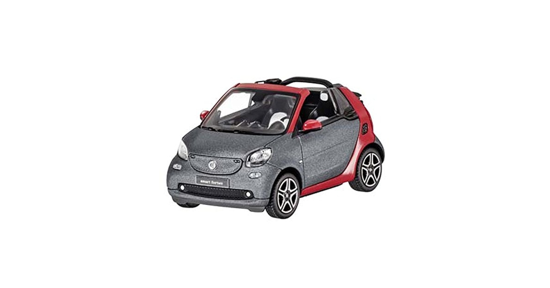 Smart Fortwo Cabrio A453 Titania Grey Matte/Red Model Car 1