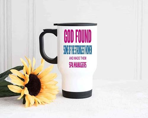 Miniatura 2 de Strong Women Spa Manager Gift, an Ideal Birthday Present for a Sister - God's Choice Message on 14 Oz White Stainless Steel Travel Mug