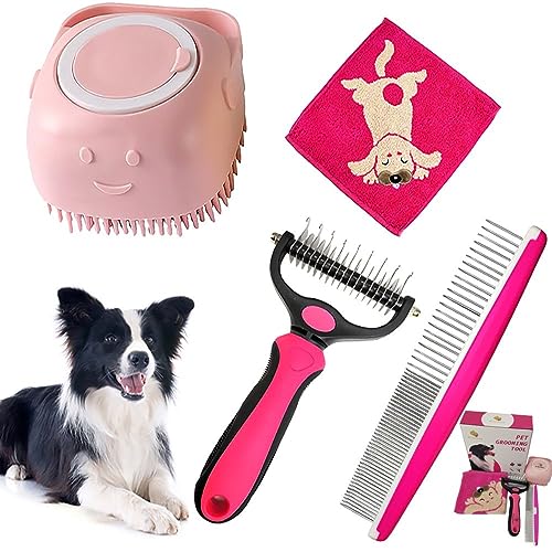 Dog-Brush-Kit-4-in-1-Gromming-Combo-Dog-Cats-Gromming-Brush-Kit-Dog-Brush-for-Removing-Hair-Knots-and-Shampoo-Massage-Dispenser