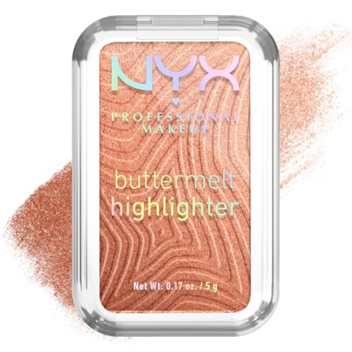 Nyx Professional Makeup Illuminante In Polvere, Per Un Look Luminoso, Effetto Glow E Finish Perlato, Formula Ultra Sfumabile, Buttermelt Highlighter, 