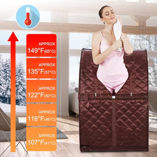 Homdox Portable Sauna for Home Personal Steam Sauna Full Size Folding Sauna Tent, 1000W Steam Generator, Remote Control,Folding Chair,Timer Included