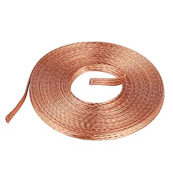 20FT Flat Copper Braid Cable, 3/8" Braided Copper Ground Strap, Bare Copper Braid Wire Ground Lead Bare Flexible Spiral Copper Flat Braid for grounding, bonding and Electrical Connections book cover