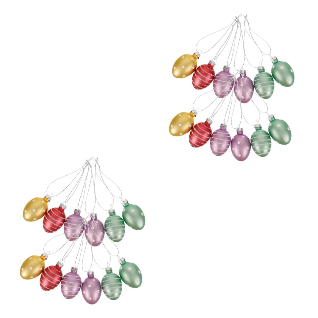 PartyKindom 2 Sätze Glas-Ei-anhänger Eier Vogelnest Easter Egg Decoration Ostern Osterpräsent Hängende Osterdekoration Exquisite Osterdekorationen Zum Aufhängen 12 Stück * 2