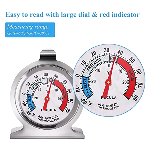 2 Pack Analog Fridge Thermometer