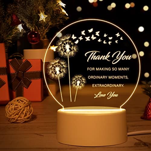 Vetbuosa 1st Wedding Anniversary Night Light Gifts for Couple - First Anniversary LED Gifts for Wife Husband One Year Paper Anniversary Romantic Gifts for Her/Him Acrylic Night Lamp with Saying