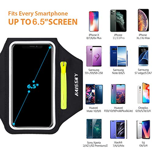 Running Armband with Airpods Bag Cell Phone Armband for iPhone 11/11 Pro/XR/XS/8/7, Water Resistant Sports Phone Holder Case with Touchscreen
