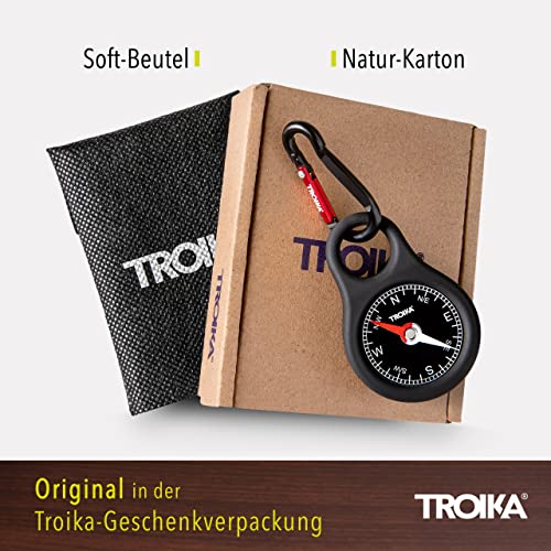 Brújula de bolsillo Troika con mosquetón negra miniatura 6