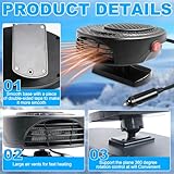 Gobesty Portable 12V Car Heater, Car Heaters That Plug Into Cigarette, 2 in 1 Fast Heating/Cooling, Defroster and Windshield Defogger, Auto Heater Fan for Winter Driving, Suitable for All Car - Image 3