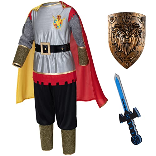 Elibelle Kids Medieval Roman Knight Renaissance Costume With Shield And Foam Sword 130Cm 6-7Yrs #TOP20