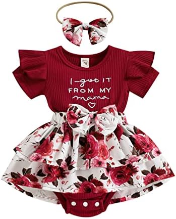 Baby Girl Clothes Newborn Outfits Infant Romper Bodysuit with Headband Cute Summer Clothes for Baby Girls