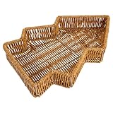 DEARMAMY Plateau Sapin de Noël Décoratif en Imitation Rotin Panier à Festif Artisanal P...