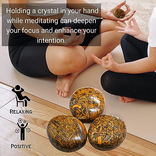 Image of Crystal Heaven Certified Mariyam Jasper Crystal Palm Pebble Stones for Anxiety Stress Relief Massage, AAA Grade Original Healing Gemstone Agate Palm Stone for Yoga Meditation Spiritual Reiki Feng Shui