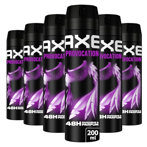 AXE - Déodorant Homme Spray - Provocation - 48h non-stop frais - Parfum noix de coco et poivre noir - lot 6x200ml