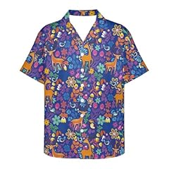 Brown Deer Purple Blue Floral
