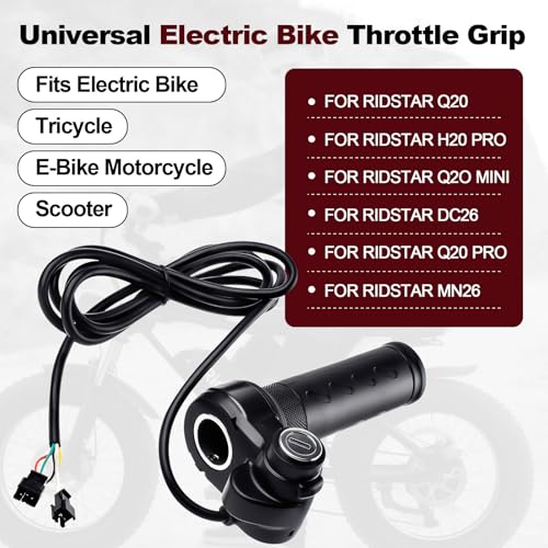Image of Ridstar Q20 Full Twist Throttle,3-Pin Plug and Play with 2 Keys,Universal Electric Bike Throttle Grip for Ridstar Q20 /Q20Lite /Q20Pro /H20 /H26 Pro /H20 Pro Most Ebikes,Motorcycles,Scooters