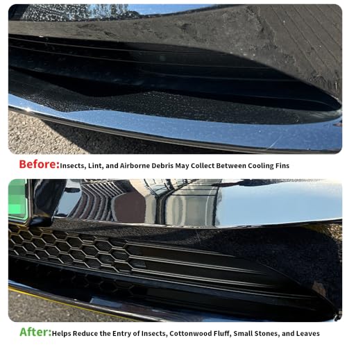Image of Front Grill for Model 3 2017-2023 Mesh Grille Grid Inserts Air Inlet Vent Grille Cover Replacement With Screen Debris Guard /Leaf & Debris Protection Accessories
