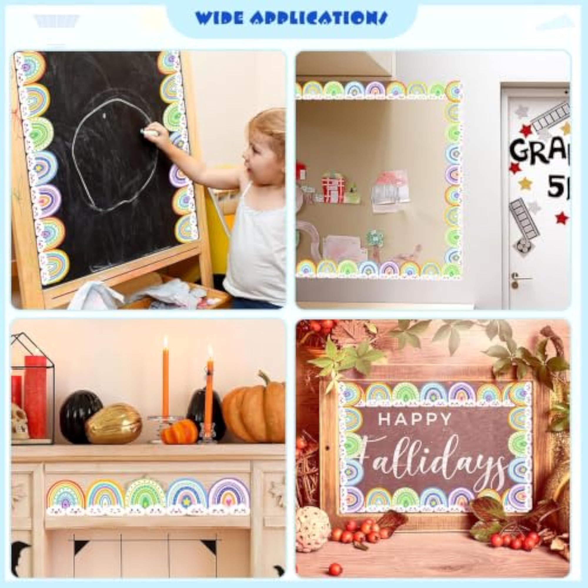 Rainbow Bulletin Board Borders for School