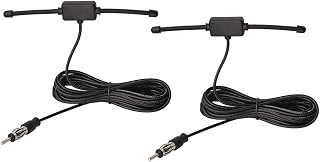 Superbat Car Radio Antenna KIT,Universal Car Stereo AM FM Dipole Antenna,Hidden Adhesive Mount Radio Aerial for Truck SUV Radio Stereo Head Unit Receiver Tuner 2Pcs
