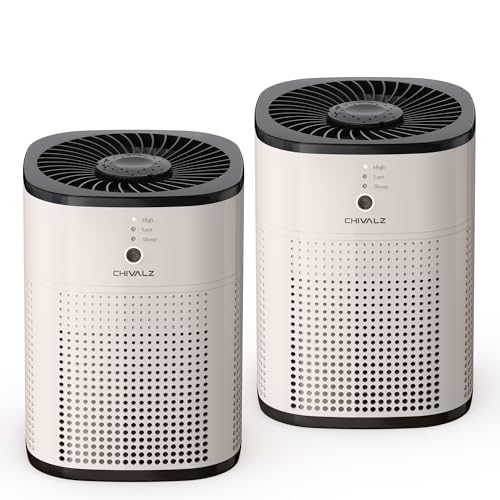 20% off - 2 Pack CHIVALZ Air Purifiers for Bedroom with True HEPA Filter for Smoke, Dust, Pollen, Pet Dander,...
